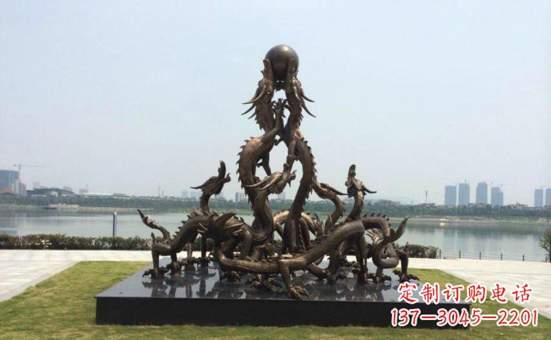 甘肃广场九龙不锈钢雕塑