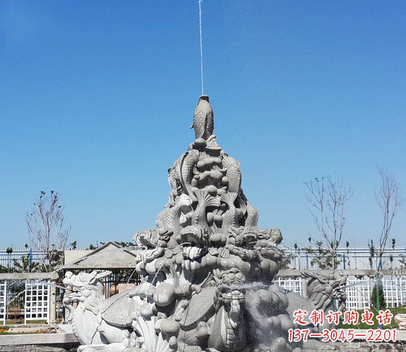 甘肃令人称羡的广场龙龟喷泉石雕