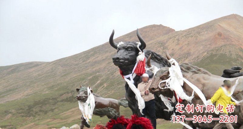 甘肃广场牦牛景观铜雕