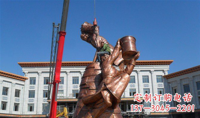 甘肃广场美女跳舞景观铜雕
