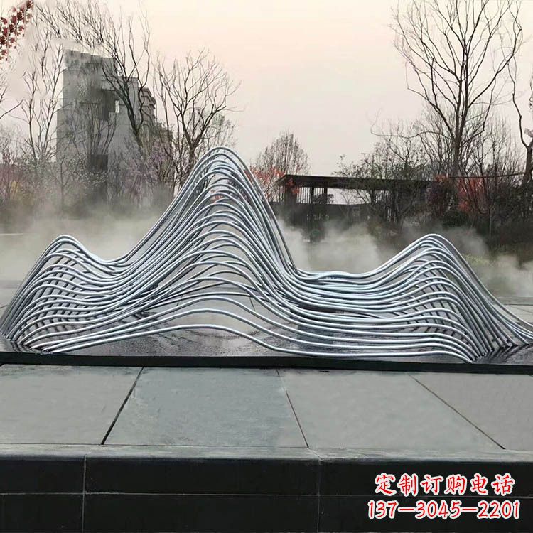 甘肃广场水景不锈钢假山