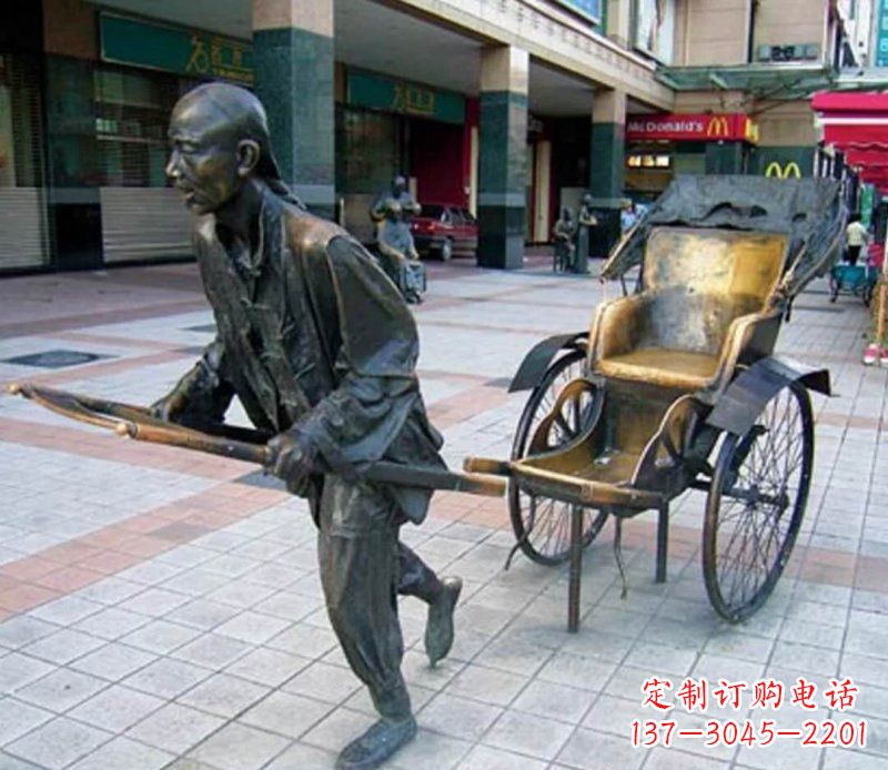甘肃黄包车雕塑,艺术品级的装饰