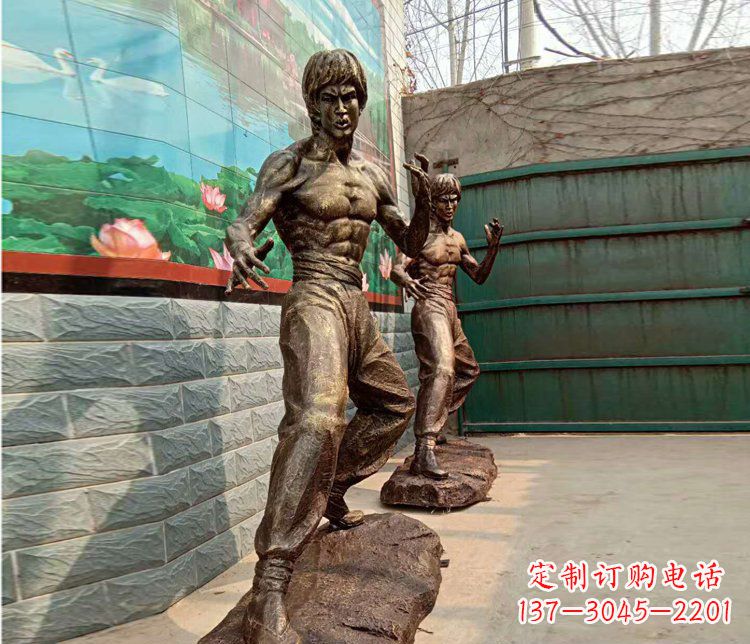甘肃专业定制李小龙铜雕小品