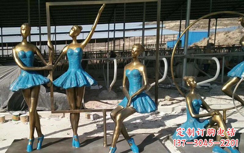 甘肃广场铜雕美女跳芭蕾人物雕塑