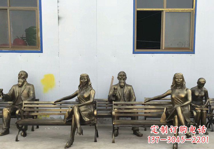 甘肃广场铜雕美女休息人物雕塑