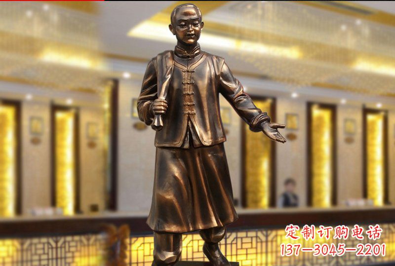 甘肃精致传统,店小二人物雕塑