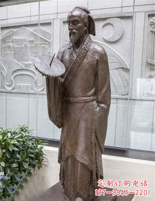 甘肃广场铜雕时间日晷人物雕塑