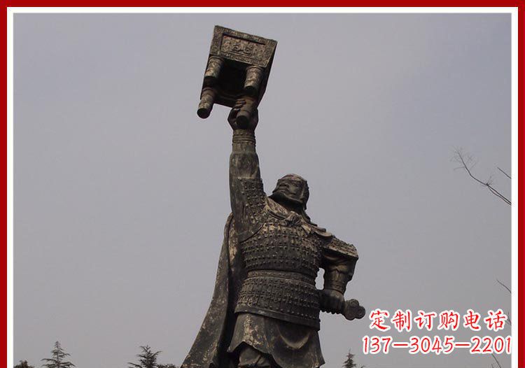 甘肃广场铜雕威武将军举鼎人物雕塑