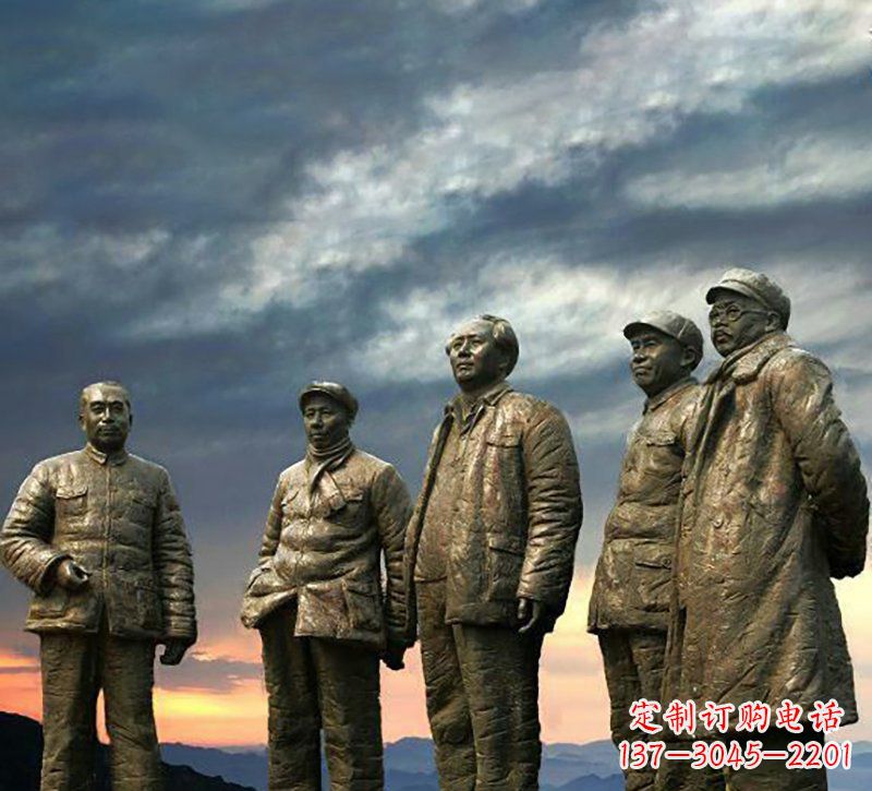 甘肃广场五大伟人铜雕