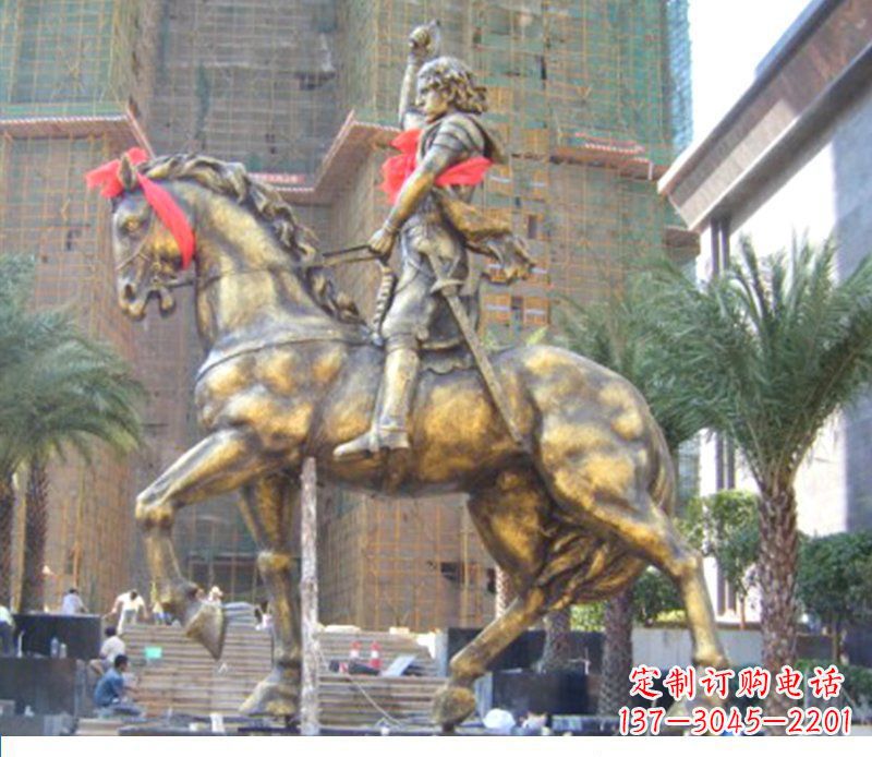 甘肃广场西方骑马战士纪念铜雕