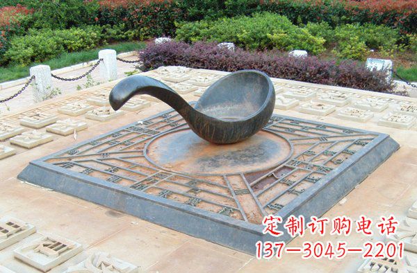 甘肃广场指南针景观铜雕