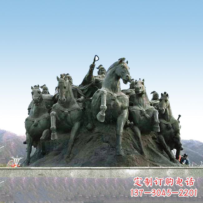 甘肃郭子仪出征情景雕塑-景区景点中国历史名人大型雕塑