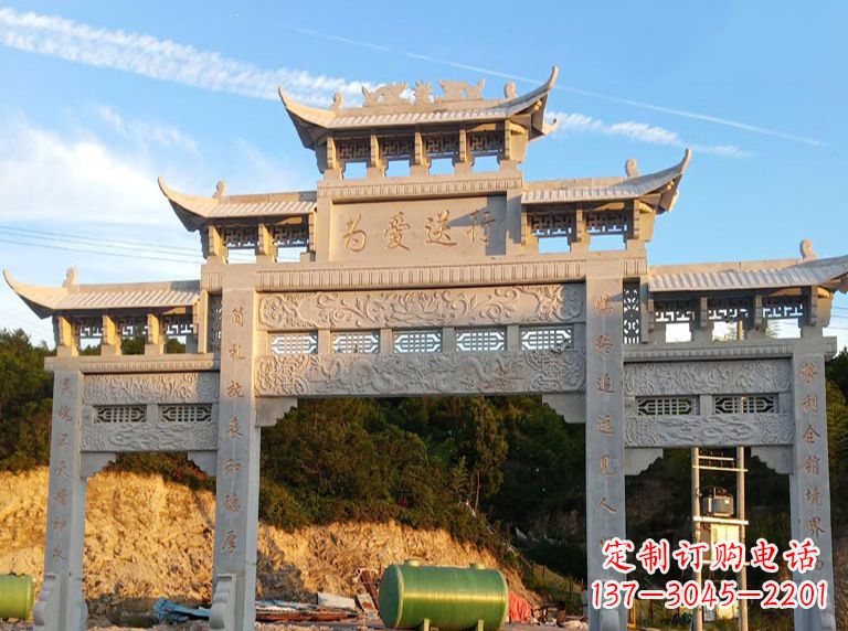 甘肃海北石雕牌坊——高品质定制雕塑