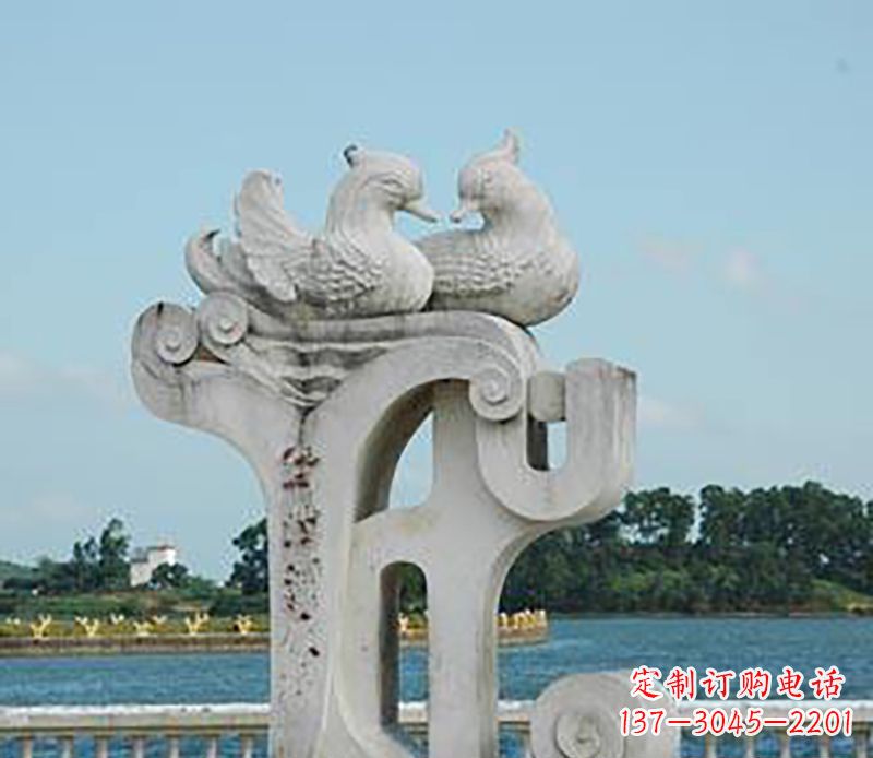 甘肃海边鸳鸯景观石雕