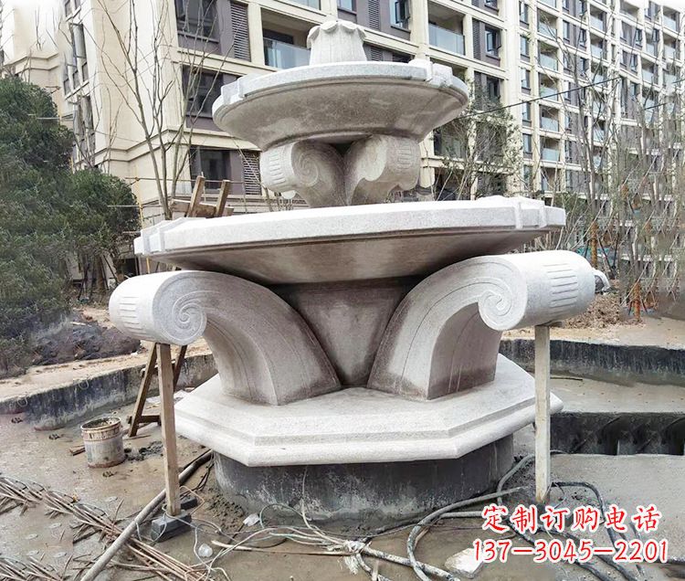 甘肃海马石雕喷泉,喷水灿烂缤纷