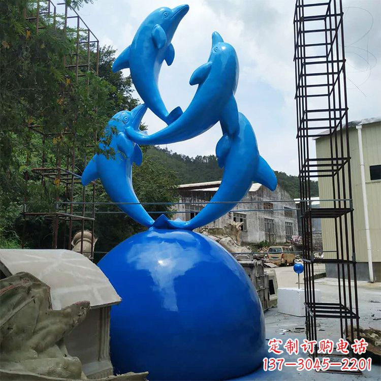 甘肃海豚钢筋玻璃景观雕塑