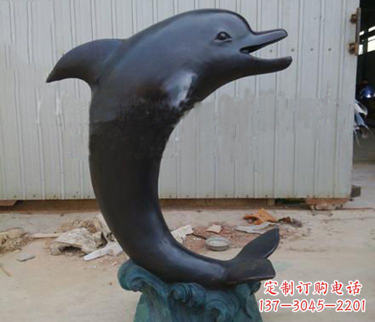 甘肃一群海豚成就美丽的海洋动物喷泉铜雕塑