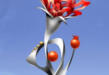 甘肃精美不锈钢石榴花雕塑，震撼了审美的眼睛