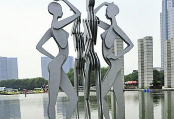 甘肃优雅的不锈钢情侣跳舞雕塑
