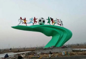 甘肃中领雕塑-不锈钢足球运动雕塑