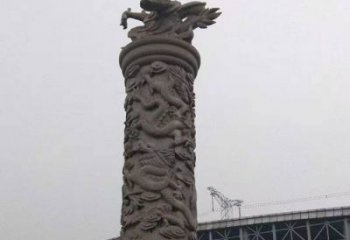 甘肃中领雕塑|仿古盘龙柱石雕
