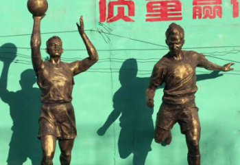 甘肃广场铜雕打篮球小品人物雕塑