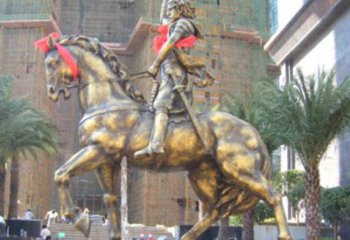 甘肃华丽的骑士雕塑，引人注目的西方骑马战士纪念铜雕