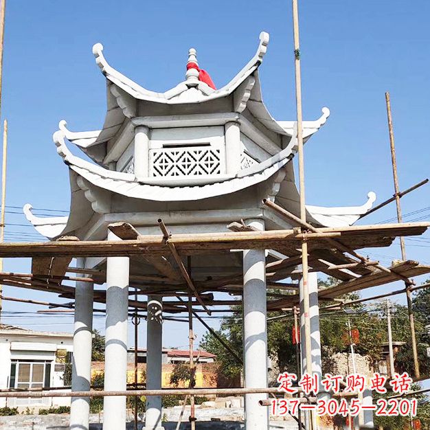 甘肃汉白玉大理石凉亭雕塑