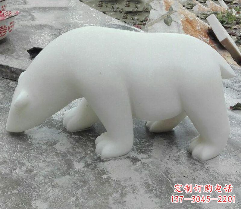 甘肃汉白玉动物雕塑·北极熊