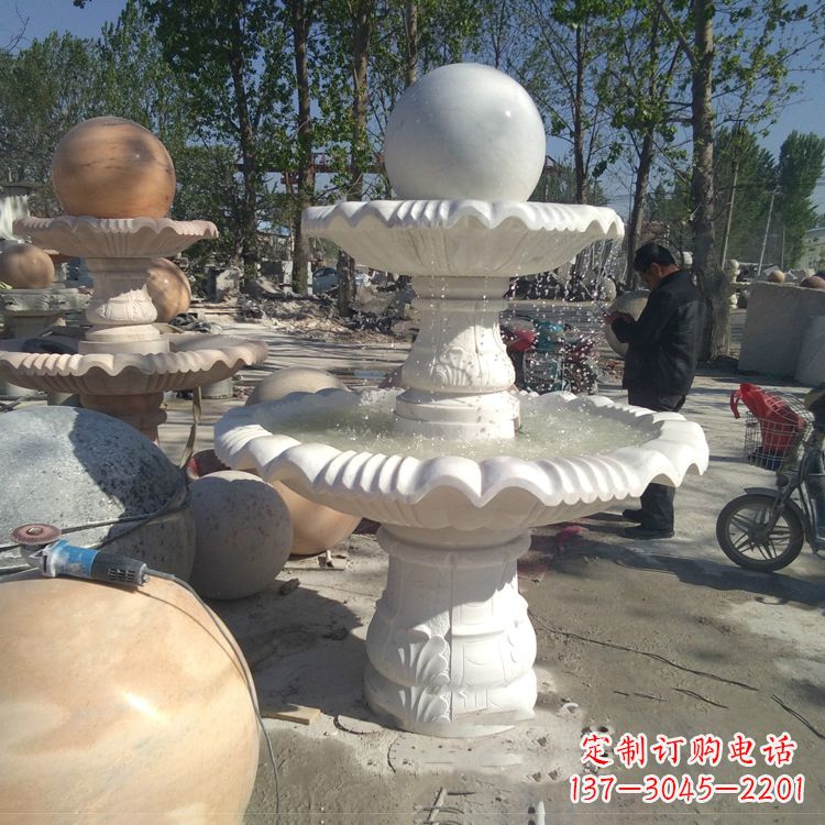 甘肃汉白玉风水球,高端定制雕塑