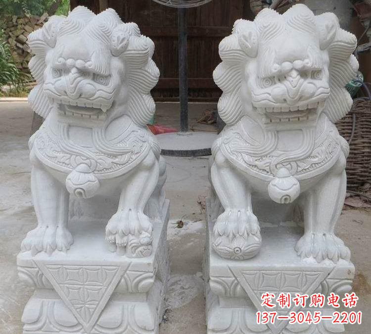 甘肃汉白玉精美狮子雕塑