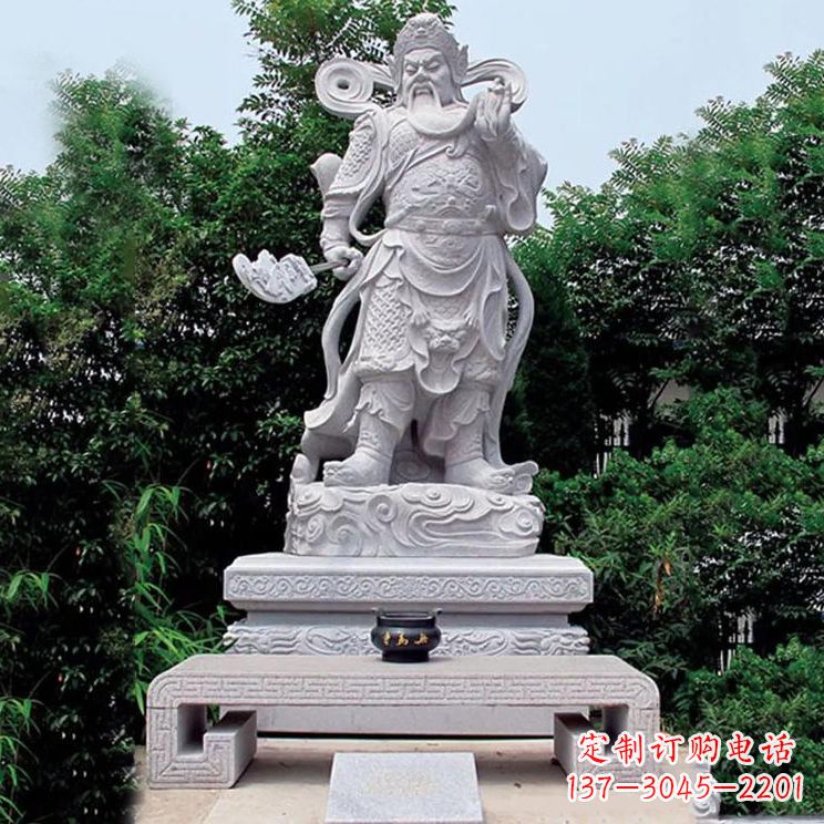甘肃汉白玉关公雕塑,融入神秘历史色彩