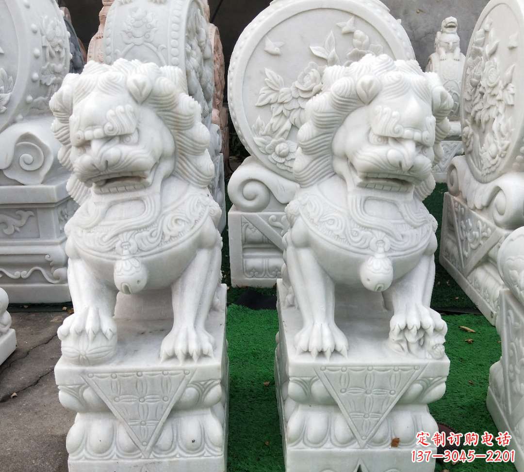 甘肃精致汉白玉狮子雕塑