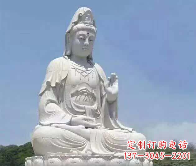 甘肃精致汉白玉观音雕塑