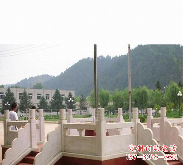 甘肃汉白玉精致国旗台雕塑