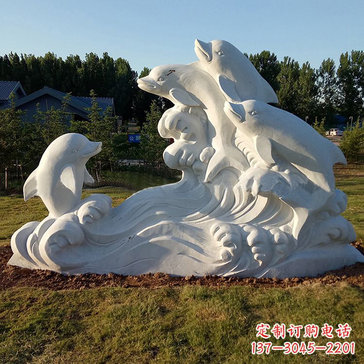 甘肃汉白玉海豚雕塑,给您的公园另一种美