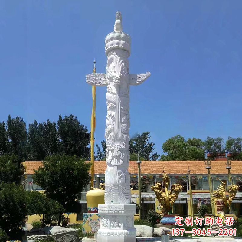 甘肃来自华夏的经典之作——汉白玉华表柱