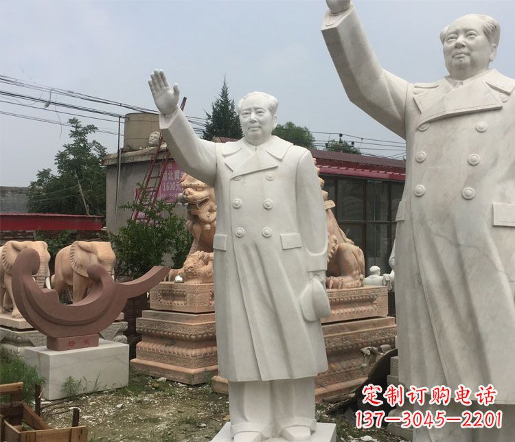 甘肃雕刻伟人的光辉历史——汉白玉挥手的毛主席广场伟人石雕