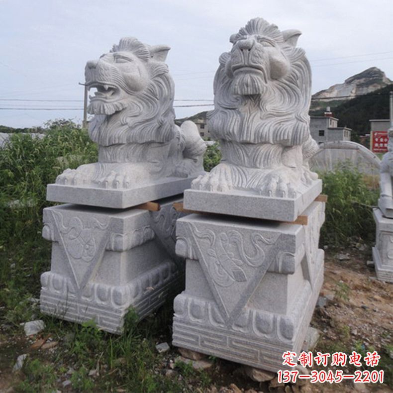 甘肃汉白玉汇丰狮子石雕