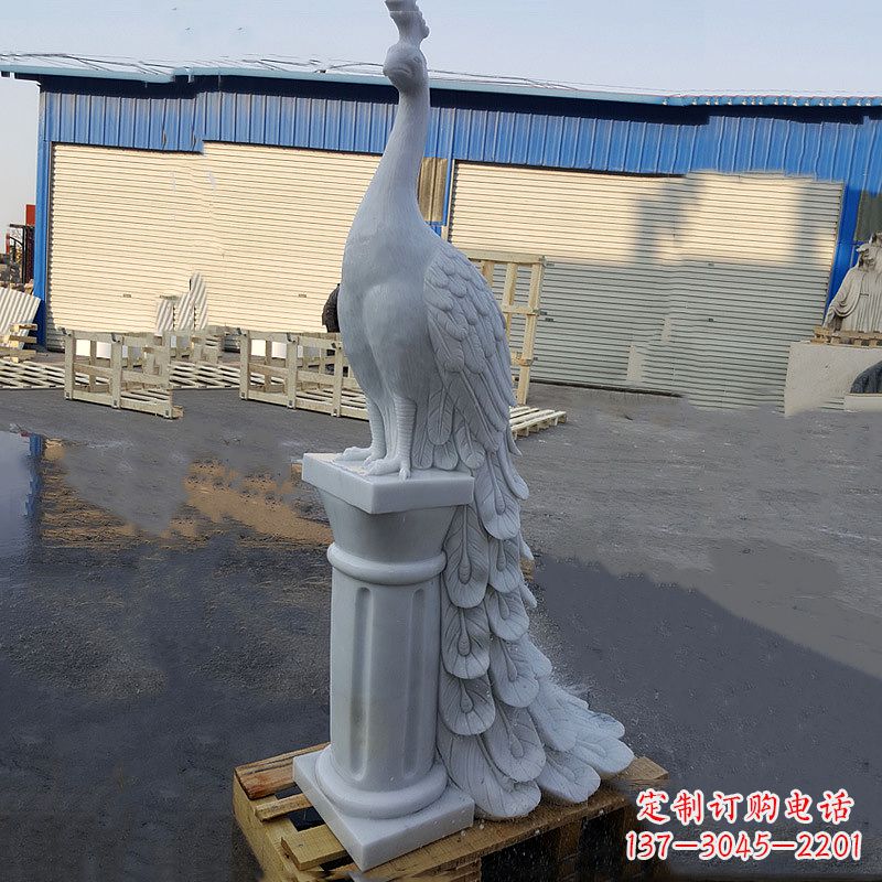 甘肃汉白玉孔雀雕塑,传承艺术精髓