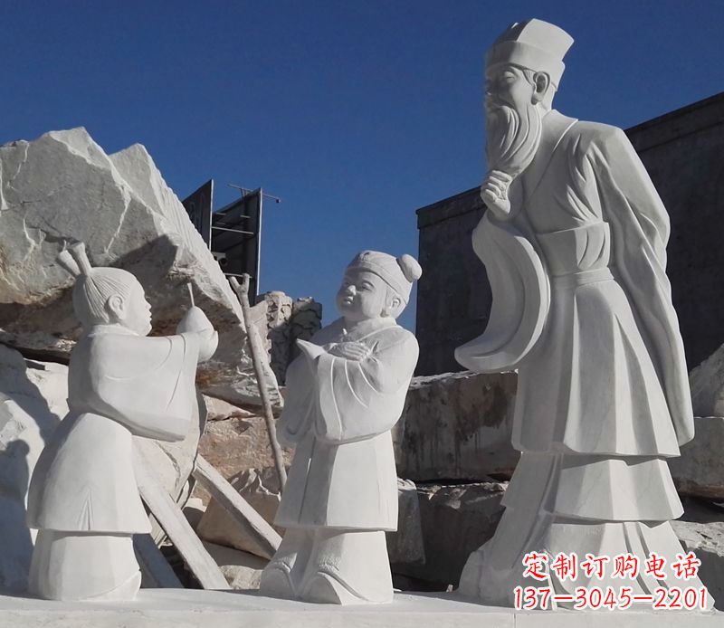 甘肃以孔融让梨石雕塑陪伴你的每一天