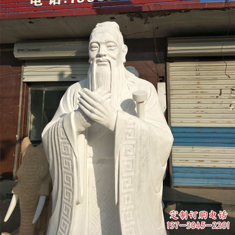 甘肃完美艺术——来自中领雕塑的汉白玉孔子雕像
