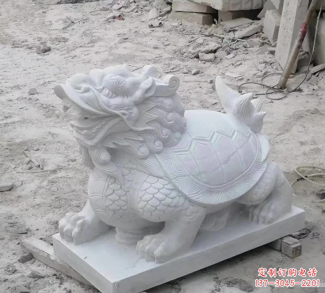 甘肃汉白玉龙龟动物雕塑