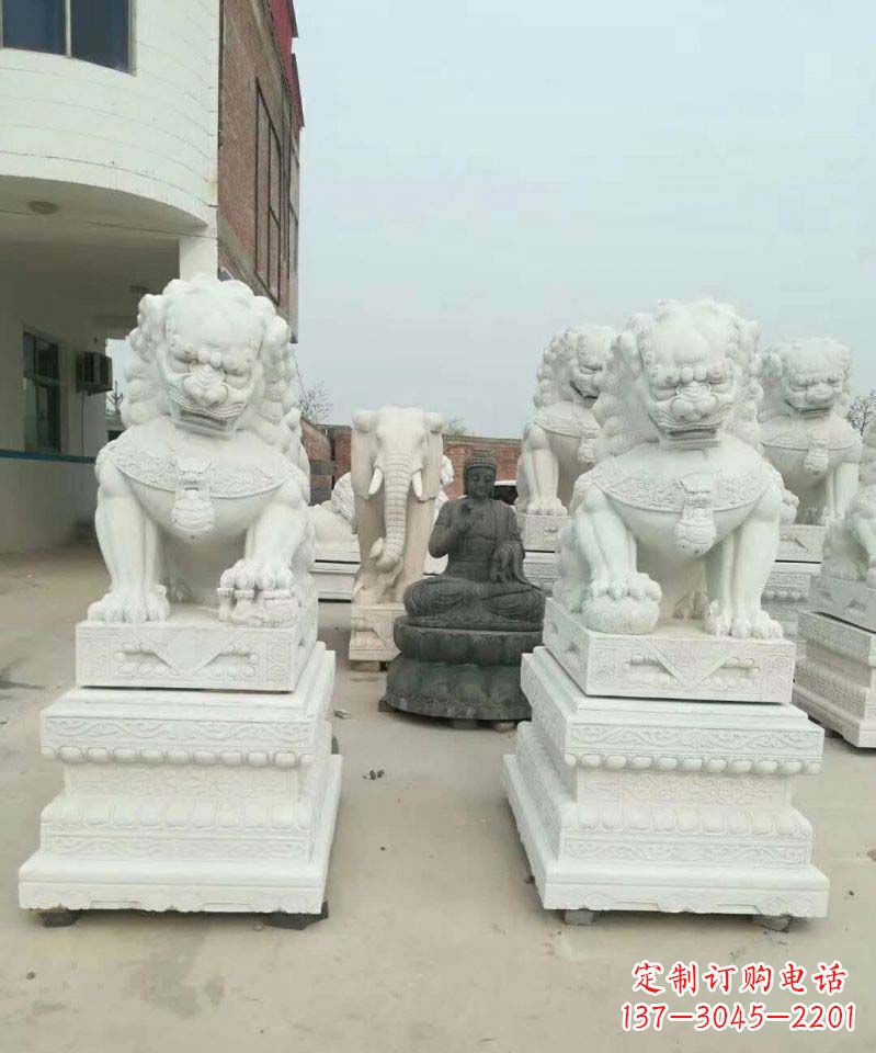 甘肃精美狮子雕塑,复古典雅高贵