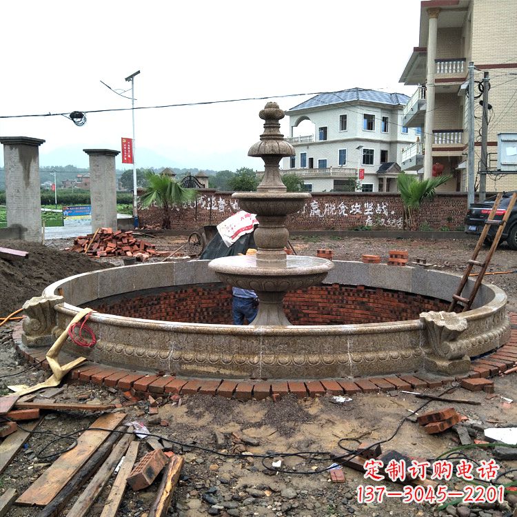 甘肃汉白玉水景雕塑是由中领雕塑定制的精美水景…
