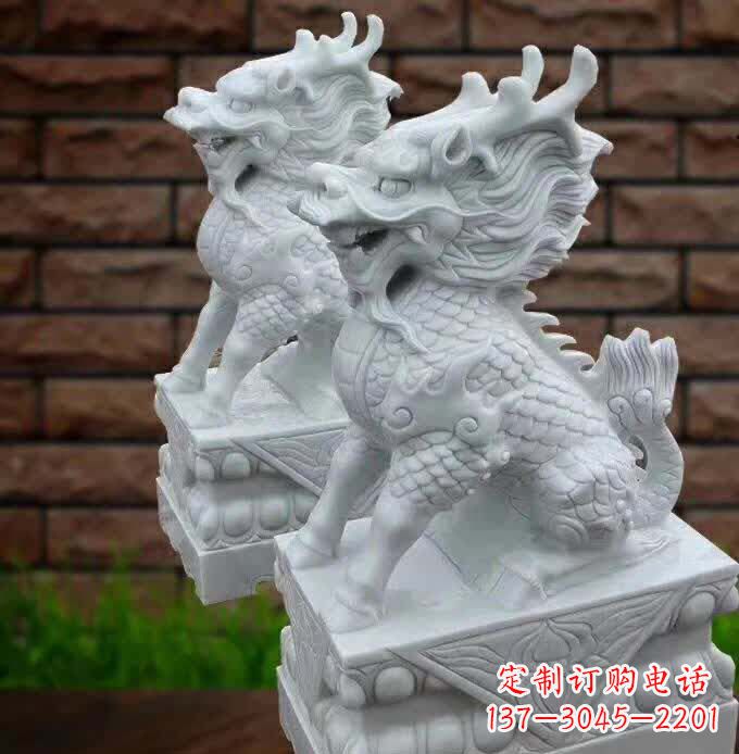 甘肃中领雕塑推出的汉白玉麒麟雕塑,精美的外形…