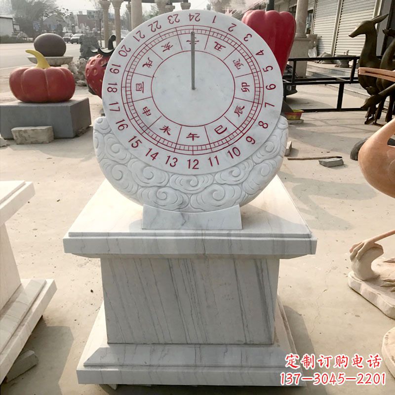 甘肃精美汉白玉日晷石雕,给您带来精致的收藏价值