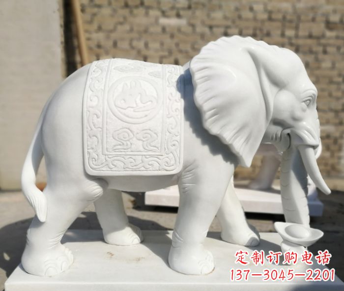 甘肃精美绝伦,汉白玉大象雕塑