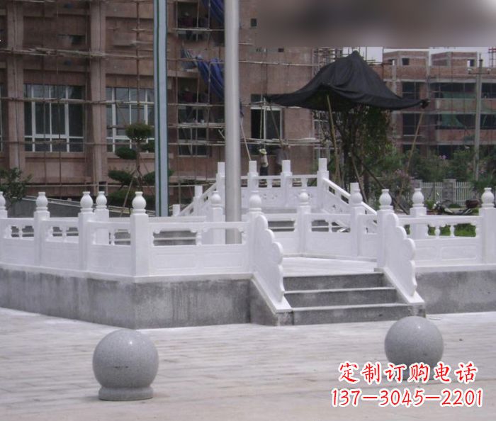 甘肃汉白玉校园升旗台石雕