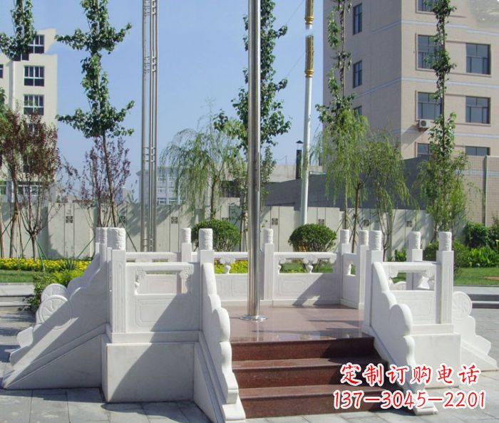 甘肃汉白玉升旗台校园石雕